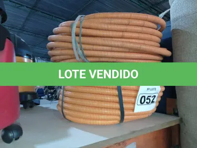 LOTE 052 - 02 ROLOS DE MANGUEIRA CORRUGADA. (NO ESTADO) ATENÇÃO! FAZER A VISITAÇÃO ANTES DE ARREMATAR, NÃO SABEMOS SE FUNCIONA. LEILÃO NÃO TEM GARANTIA E NEM DEVOLUÇÃO, SUJEITO A POSSÍVEIS AVARIAS VISÍVEIS/OCULTAS E/OU AUSÊNCIA DE COMPONENTES.