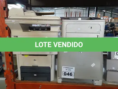 LOTE 046 - 04 IMPRESSORAS MARCAS E MODELOS DIVERSOS. (NO ESTADO) ATENÇÃO! FAZER A VISITAÇÃO ANTES DE ARREMATAR, NÃO SABEMOS SE FUNCIONA. LEILÃO NÃO TEM GARANTIA E NEM DEVOLUÇÃO, SUJEITO A POSSÍVEIS AVARIAS VISÍVEIS/OCULTAS E/OU AUSÊNCIA DE COMPONENTES.