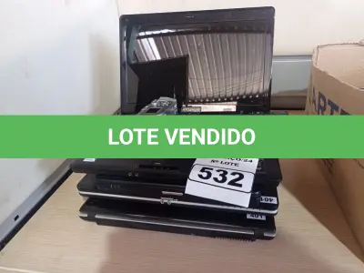 LOTE 532 - 04 NOTEBOOKS, 02 TECLADOS E 01 MÁQUINA FOTOGRÁFICA ANTIGA PARA RETIRADA DE PEÇAS, (NO ESTADO) ATENÇÃO! FAZER A VISITAÇÃO ANTES DE ARREMATAR, NÃO SABEMOS SE FUNCIONA. LEILÃO NÃO TEM GARANTIA E NEM DEVOLUÇÃO, SUJEITO A POSSÍVEIS AVARIAS VISÍVEIS/OCULTAS E/OU AUSÊNCIA DE COMPONENTES.