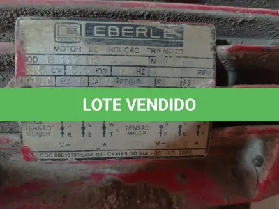 LOTE 534 - 01 MOTOR ELÉTRICO. (NO ESTADO) ATENÇÃO! FAZER A VISITAÇÃO ANTES DE ARREMATAR, NÃO SABEMOS SE FUNCIONA. LEILÃO NÃO TEM GARANTIA E NEM DEVOLUÇÃO, SUJEITO A POSSÍVEIS AVARIAS VISÍVEIS/OCULTAS E/OU AUSÊNCIA DE COMPONENTES.