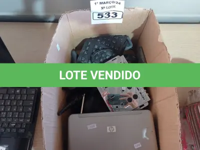LOTE 533 - 01 LOTE COM PERIFÉRICOS DIVERSOS. (NO ESTADO) ATENÇÃO! FAZER A VISITAÇÃO ANTES DE ARREMATAR, NÃO SABEMOS SE FUNCIONA. LEILÃO NÃO TEM GARANTIA E NEM DEVOLUÇÃO, SUJEITO A POSSÍVEIS AVARIAS VISÍVEIS/OCULTAS E/OU AUSÊNCIA DE COMPONENTES.