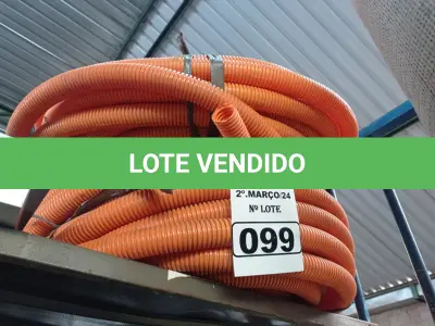 LOTE 099 - 02 ROLOS DE MANGUEIRA CORRUGADA. (NO ESTADO) ATENÇÃO! FAZER A VISITAÇÃO ANTES DE ARREMATAR, NÃO SABEMOS SE FUNCIONA. LEILÃO NÃO TEM GARANTIA E NEM DEVOLUÇÃO, SUJEITO A POSSÍVEIS AVARIAS VISÍVEIS/OCULTAS E/OU AUSÊNCIA DE COMPONENTES.