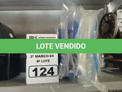 LOTE 124 - 10 MÁSCARAS DE PROTEÇÃO E 05 TERMÔMETROS DIGITAIS. (NO ESTADO) ATENÇÃO! FAZER A VISITAÇÃO ANTES DE ARREMATAR, NÃO SABEMOS SE FUNCIONA. LEILÃO NÃO TEM GARANTIA E NEM DEVOLUÇÃO, SUJEITO A POSSÍVEIS AVARIAS VISÍVEIS/OCULTAS E/OU AUSÊNCIA DE COMPONENTES.