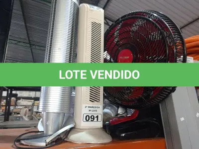 LOTE 091 - 01 LOTE COM VÁRIOS VENTILADORES MARCAS E MODELOS DIVERSOS. (NO ESTADO) ATENÇÃO! FAZER A VISITAÇÃO ANTES DE ARREMATAR, NÃO SABEMOS SE FUNCIONA. LEILÃO NÃO TEM GARANTIA E NEM DEVOLUÇÃO, SUJEITO A POSSÍVEIS AVARIAS VISÍVEIS/OCULTAS E/OU AUSÊNCIA DE COMPONENTES.