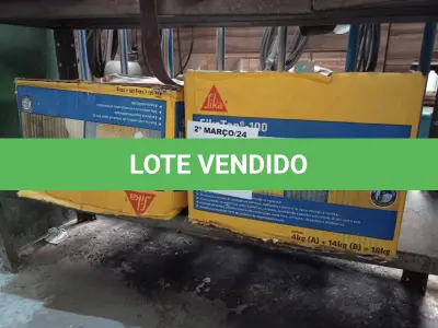 LOTE 118 - 02 CAIXAS DE SIKA TOP-100, REVESTIMENTO IMPERMEABILIZANTE SEMI-FLEXIVEL. (NO ESTADO) ATENÇÃO! FAZER A VISITAÇÃO ANTES DE ARREMATAR, NÃO SABEMOS SE FUNCIONA. LEILÃO NÃO TEM GARANTIA E NEM DEVOLUÇÃO, SUJEITO A POSSÍVEIS AVARIAS VISÍVEIS/OCULTAS E/OU AUSÊNCIA DE COMPONENTES.