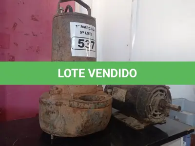 LOTE 537 - 02 MOTORES ELÉTRICOS. (NO ESTADO) ATENÇÃO! FAZER A VISITAÇÃO ANTES DE ARREMATAR, NÃO SABEMOS SE FUNCIONA. LEILÃO NÃO TEM GARANTIA E NEM DEVOLUÇÃO, SUJEITO A POSSÍVEIS AVARIAS VISÍVEIS/OCULTAS E/OU AUSÊNCIA DE COMPONENTES.