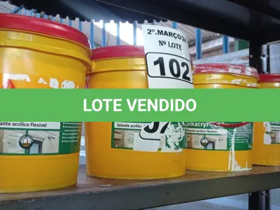 LOTE 102 - 04 BALDES DE SIKACRYL 203, SELANTE ACRÍLICO FLEXÍVEL 5KG. (NO ESTADO) ATENÇÃO! FAZER A VISITAÇÃO ANTES DE ARREMATAR, NÃO SABEMOS SE FUNCIONA. LEILÃO NÃO TEM GARANTIA E NEM DEVOLUÇÃO, SUJEITO A POSSÍVEIS AVARIAS VISÍVEIS/OCULTAS E/OU AUSÊNCIA DE COMPONENTES.