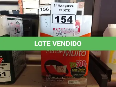 LOTE 154 - 01 LATA DE TINTA IQUINE DELANIL RENDE MUITO 18L FOSCO BASE “M”. (NO ESTADO) ATENÇÃO! FAZER A VISITAÇÃO ANTES DE ARREMATAR, NÃO SABEMOS SE FUNCIONA. LEILÃO NÃO TEM GARANTIA E NEM DEVOLUÇÃO, SUJEITO A POSSÍVEIS AVARIAS VISÍVEIS/OCULTAS E/OU AUSÊNCIA DE COMPONENTES.