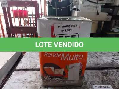 LOTE 555 - 01 LATA DE TINTA IQUINE PINTALAR FOSCO 16/18L BASE C. (NO ESTADO) ATENÇÃO! FAZER A VISITAÇÃO ANTES DE ARREMATAR, NÃO SABEMOS SE FUNCIONA. LEILÃO NÃO TEM GARANTIA E NEM DEVOLUÇÃO, SUJEITO A POSSÍVEIS AVARIAS VISÍVEIS/OCULTAS E/OU AUSÊNCIA DE COMPONENTES.
