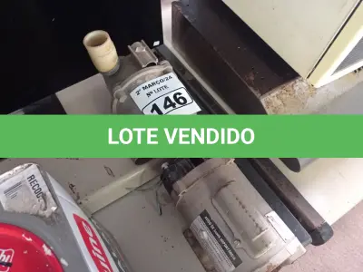 LOTE 146 - 02 MOTOBOMBAS PARA BANHEIRA DE HIDROMASSAGEM. (NO ESTADO) ATENÇÃO! FAZER A VISITAÇÃO ANTES DE ARREMATAR, NÃO SABEMOS SE FUNCIONA. LEILÃO NÃO TEM GARANTIA E NEM DEVOLUÇÃO, SUJEITO A POSSÍVEIS AVARIAS VISÍVEIS/OCULTAS E/OU AUSÊNCIA DE COMPONENTES.