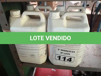 LOTE 114 - 20 LITROS DE SABONETE DE ESPUMA ANTISSÉPTICO. (NO ESTADO) ATENÇÃO! FAZER A VISITAÇÃO ANTES DE ARREMATAR, NÃO SABEMOS SE FUNCIONA. LEILÃO NÃO TEM GARANTIA E NEM DEVOLUÇÃO, SUJEITO A POSSÍVEIS AVARIAS VISÍVEIS/OCULTAS E/OU AUSÊNCIA DE COMPONENTES.