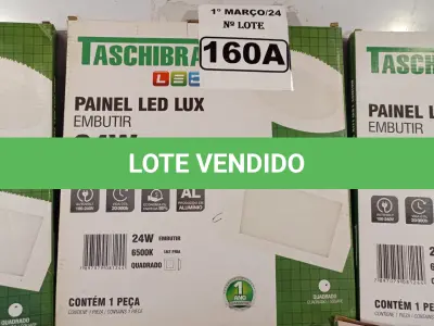LOTE 160 - 05 PAINÉIS DE EMBUTIR LED LUX 24W 1680 LUMENS DE 6500K QUADRADO MARCA TASCHIBRA. (NOVO) (NO ESTADO) ATENÇÃO! FAZER A VISITAÇÃO ANTES DE ARREMATAR, NÃO SABEMOS SE FUNCIONA. LEILÃO NÃO TEM GARANTIA E NEM DEVOLUÇÃO, SUJEITO A POSSÍVEIS AVARIAS VISÍVEIS/OCULTAS E/OU AUSÊNCIA DE COMPONENTES.