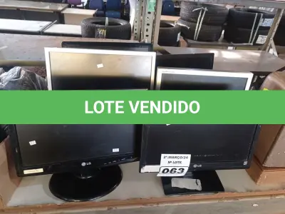 LOTE 063 - 06 MONITORES MARCAS E MODELOS DIVERSOS PARA RETIRADA DE PEÇAS. (NO ESTADO) ATENÇÃO! FAZER A VISITAÇÃO ANTES DE ARREMATAR, NÃO SABEMOS SE FUNCIONA. LEILÃO NÃO TEM GARANTIA E NEM DEVOLUÇÃO, SUJEITO A POSSÍVEIS AVARIAS VISÍVEIS/OCULTAS E/OU AUSÊNCIA DE COMPONENTES.