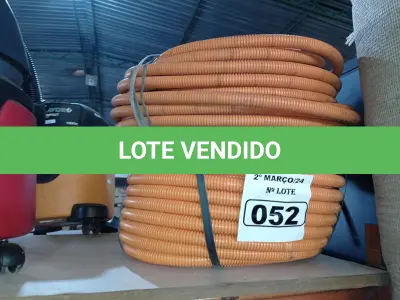 LOTE 052 - 02 ROLOS DE MANGUEIRA CORRUGADA. (NO ESTADO) ATENÇÃO! FAZER A VISITAÇÃO ANTES DE ARREMATAR, NÃO SABEMOS SE FUNCIONA. LEILÃO NÃO TEM GARANTIA E NEM DEVOLUÇÃO, SUJEITO A POSSÍVEIS AVARIAS VISÍVEIS/OCULTAS E/OU AUSÊNCIA DE COMPONENTES.