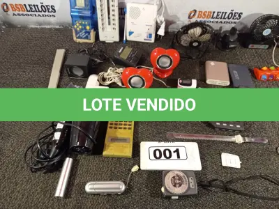 LOTE 001 - 01 LOTE COM ELETRÔNICOS DIVERSOS. (NO ESTADO) ATENÇÃO! FAZER A VISITAÇÃO ANTES DE ARREMATAR, NÃO SABEMOS SE FUNCIONA. LEILÃO NÃO TEM GARANTIA E NEM DEVOLUÇÃO, SUJEITO A POSSÍVEIS AVARIAS VISÍVEIS/OCULTAS E/OU AUSÊNCIA DE COMPONENTES.