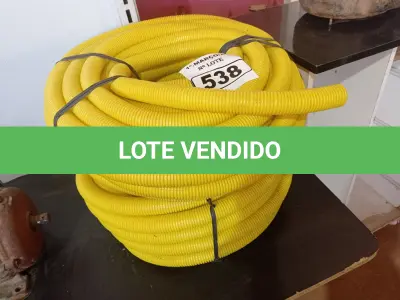 LOTE 538 - 02 ROLOS DE MANGUEIRA CORRUGADA. (NO ESTADO) ATENÇÃO! FAZER A VISITAÇÃO ANTES DE ARREMATAR, NÃO SABEMOS SE FUNCIONA. LEILÃO NÃO TEM GARANTIA E NEM DEVOLUÇÃO, SUJEITO A POSSÍVEIS AVARIAS VISÍVEIS/OCULTAS E/OU AUSÊNCIA DE COMPONENTES.