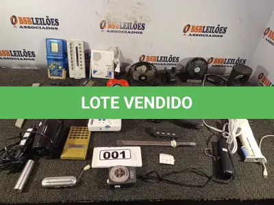 LOTE 001 - 01 LOTE COM ELETRÔNICOS DIVERSOS. (NO ESTADO) ATENÇÃO! FAZER A VISITAÇÃO ANTES DE ARREMATAR, NÃO SABEMOS SE FUNCIONA. LEILÃO NÃO TEM GARANTIA E NEM DEVOLUÇÃO, SUJEITO A POSSÍVEIS AVARIAS VISÍVEIS/OCULTAS E/OU AUSÊNCIA DE COMPONENTES.