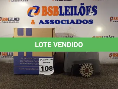 LOTE 108 - 01 MOTOR DE PORTÃO ROSSI NANO36. (NO ESTADO) ATENÇÃO! FAZER A VISITAÇÃO ANTES DE ARREMATAR, NÃO SABEMOS SE FUNCIONA. LEILÃO NÃO TEM GARANTIA E NEM DEVOLUÇÃO, SUJEITO A POSSÍVEIS AVARIAS VISÍVEIS/OCULTAS E/OU AUSÊNCIA DE COMPONENTES.