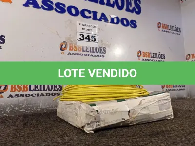 LOTE 345 - 02 ROLOS DE CABO FLEXÍVEL 2,5MM. (NO ESTADO) ATENÇÃO! FAZER A VISITAÇÃO ANTES DE ARREMATAR, NÃO SABEMOS SE FUNCIONA. LEILÃO NÃO TEM GARANTIA E NEM DEVOLUÇÃO, SUJEITO A POSSÍVEIS AVARIAS VISÍVEIS/OCULTAS E/OU AUSÊNCIA DE COMPONENTES.