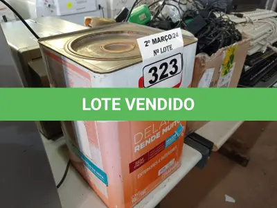 LOTE 323 - 01 LATA DE TINTA IQUINE DELANIL RENDE MUITO 18L FOSCO BASE “M”. (NO ESTADO) ATENÇÃO! FAZER A VISITAÇÃO ANTES DE ARREMATAR, NÃO SABEMOS SE FUNCIONA. LEILÃO NÃO TEM GARANTIA E NEM DEVOLUÇÃO, SUJEITO A POSSÍVEIS AVARIAS VISÍVEIS/OCULTAS E/OU AUSÊNCIA DE COMPONENTES.