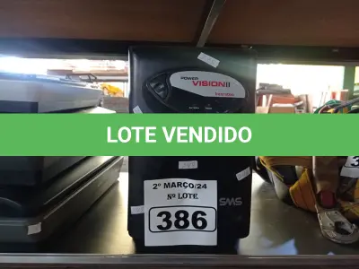 LOTE 386 - 01 NOBREAK MARCA SMS 2200VA. (NO ESTADO) ATENÇÃO! FAZER A VISITAÇÃO ANTES DE ARREMATAR, NÃO SABEMOS SE FUNCIONA. LEILÃO NÃO TEM GARANTIA E NEM DEVOLUÇÃO, SUJEITO A POSSÍVEIS AVARIAS VISÍVEIS/OCULTAS E/OU AUSÊNCIA DE COMPONENTES.