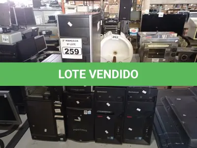 LOTE 259 - 01 SERVIDOR E 04 CPU’S MARCAS E MODELOS DIVERSOS. (NO ESTADO) ATENÇÃO! FAZER A VISITAÇÃO ANTES DE ARREMATAR, NÃO SABEMOS SE FUNCIONA. LEILÃO NÃO TEM GARANTIA E NEM DEVOLUÇÃO, SUJEITO A POSSÍVEIS AVARIAS VISÍVEIS/OCULTAS E/OU AUSÊNCIA DE COMPONENTES.