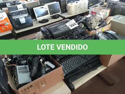 LOTE 322 - 01 LOTE COM FONTES, CABOS, 01 APARELHO DE FAX E PERIFÉRICOS DE INFORMÁTICA DIVERSOS. (NO ESTADO) ATENÇÃO! FAZER A VISITAÇÃO ANTES DE ARREMATAR, NÃO SABEMOS SE FUNCIONA. LEILÃO NÃO TEM GARANTIA E NEM DEVOLUÇÃO, SUJEITO A POSSÍVEIS AVARIAS VISÍVEIS/OCULTAS E/OU AUSÊNCIA DE COMPONENTES.