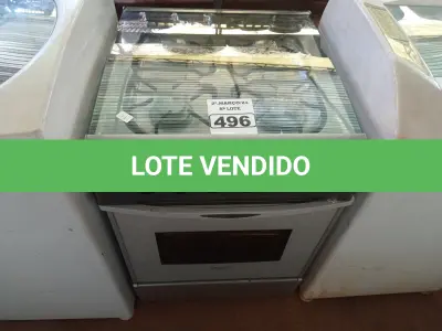 LOTE 496 - 01 FOGÃO A GÁS 04 BOCAS. (NO ESTADO) ATENÇÃO! FAZER A VISITAÇÃO ANTES DE ARREMATAR, NÃO SABEMOS SE FUNCIONA. LEILÃO NÃO TEM GARANTIA E NEM DEVOLUÇÃO, SUJEITO A POSSÍVEIS AVARIAS VISÍVEIS/OCULTAS E/OU AUSÊNCIA DE COMPONENTES.