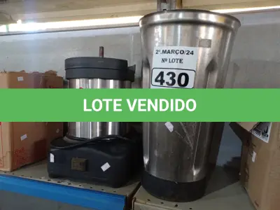 LOTE 430 - 01 LIQUIDIFICADOR INDUSTRIAL MARCA SKYMSEN. (NO ESTADO) ATENÇÃO! FAZER A VISITAÇÃO ANTES DE ARREMATAR, NÃO SABEMOS SE FUNCIONA. LEILÃO NÃO TEM GARANTIA E NEM DEVOLUÇÃO, SUJEITO A POSSÍVEIS AVARIAS VISÍVEIS/OCULTAS E/OU AUSÊNCIA DE COMPONENTES.