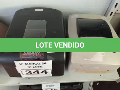 LOTE 344 - 02 IMPRESSORAS DE ETIQUETAS MARCAS E MODELOS DIVERSOS. (NO ESTADO) ATENÇÃO! FAZER A VISITAÇÃO ANTES DE ARREMATAR, NÃO SABEMOS SE FUNCIONA. LEILÃO NÃO TEM GARANTIA E NEM DEVOLUÇÃO, SUJEITO A POSSÍVEIS AVARIAS VISÍVEIS/OCULTAS E/OU AUSÊNCIA DE COMPONENTES.