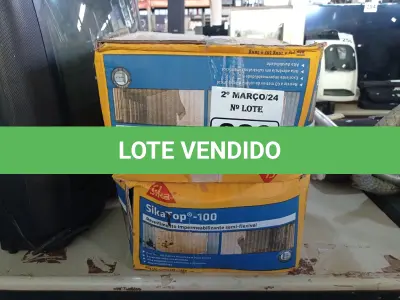 LOTE 326 - 02 CAIXAS DE SIKA TOP-100, REVESTIMENTO IMPERMEABILIZANTE SEMI-FLEXIVEL. (NO ESTADO) ATENÇÃO! FAZER A VISITAÇÃO ANTES DE ARREMATAR, NÃO SABEMOS SE FUNCIONA. LEILÃO NÃO TEM GARANTIA E NEM DEVOLUÇÃO, SUJEITO A POSSÍVEIS AVARIAS VISÍVEIS/OCULTAS E/OU AUSÊNCIA DE COMPONENTES.