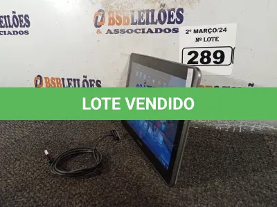 LOTE 289 - 01 TABLET SAMSUNG TAB2 TELA 10.1” COM CABO. (NO ESTADO) ATENÇÃO! FAZER A VISITAÇÃO ANTES DE ARREMATAR, NÃO SABEMOS SE FUNCIONA. LEILÃO NÃO TEM GARANTIA E NEM DEVOLUÇÃO, SUJEITO A POSSÍVEIS AVARIAS VISÍVEIS/OCULTAS E/OU AUSÊNCIA DE COMPONENTES.