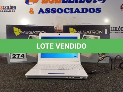 LOTE 274 - 02 MINIS NOTEBOOK MEGATRON. (NO ESTADO) ATENÇÃO! FAZER A VISITAÇÃO ANTES DE ARREMATAR, NÃO SABEMOS SE FUNCIONA. LEILÃO NÃO TEM GARANTIA E NEM DEVOLUÇÃO, SUJEITO A POSSÍVEIS AVARIAS VISÍVEIS/OCULTAS E/OU AUSÊNCIA DE COMPONENTES.