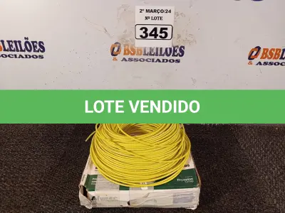 LOTE 345 - 02 ROLOS DE CABO FLEXÍVEL 2,5MM. (NO ESTADO) ATENÇÃO! FAZER A VISITAÇÃO ANTES DE ARREMATAR, NÃO SABEMOS SE FUNCIONA. LEILÃO NÃO TEM GARANTIA E NEM DEVOLUÇÃO, SUJEITO A POSSÍVEIS AVARIAS VISÍVEIS/OCULTAS E/OU AUSÊNCIA DE COMPONENTES.