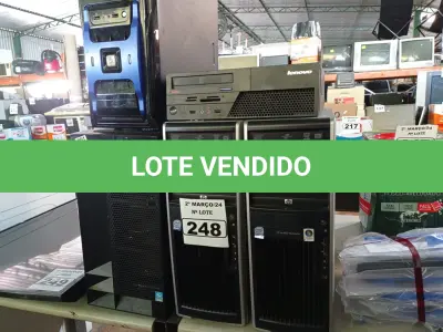 LOTE 248 - 01 SERVIDOR E 04 CPU’S MARCAS E MODELOS DIVERSOS. (NO ESTADO) ATENÇÃO! FAZER A VISITAÇÃO ANTES DE ARREMATAR, NÃO SABEMOS SE FUNCIONA. LEILÃO NÃO TEM GARANTIA E NEM DEVOLUÇÃO, SUJEITO A POSSÍVEIS AVARIAS VISÍVEIS/OCULTAS E/OU AUSÊNCIA DE COMPONENTES.