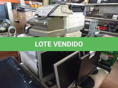 LOTE 219 - 05 IMPRESSORAS, 01 SCANNER, 03 APARELHOS DE FAX E 06 MONITORES MARCAS E MODELOS DIVERSOS PARA RETIRADA DE PEÇAS. (NO ESTADO) ATENÇÃO! FAZER A VISITAÇÃO ANTES DE ARREMATAR, NÃO SABEMOS SE FUNCIONA. LEILÃO NÃO TEM GARANTIA E NEM DEVOLUÇÃO, SUJEITO A POSSÍVEIS AVARIAS VISÍVEIS/OCULTAS E/OU AUSÊNCIA DE COMPONENTES.