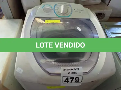 LOTE 479 - 01 MÁQUINA DE LAVAR ROUPAS MARCA ELECTROLUX 7KG 220V. (NO ESTADO) ATENÇÃO! FAZER A VISITAÇÃO ANTES DE ARREMATAR, NÃO SABEMOS SE FUNCIONA. LEILÃO NÃO TEM GARANTIA E NEM DEVOLUÇÃO, SUJEITO A POSSÍVEIS AVARIAS VISÍVEIS/OCULTAS E/OU AUSÊNCIA DE COMPONENTES.