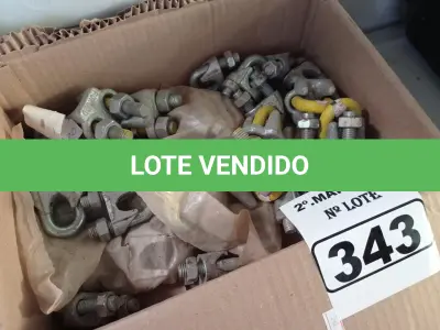 LOTE 343 - 01 LOTE COM VÁRIOS CLIPS PARA CABO DE AÇO. (NO ESTADO) ATENÇÃO! FAZER A VISITAÇÃO ANTES DE ARREMATAR, NÃO SABEMOS SE FUNCIONA. LEILÃO NÃO TEM GARANTIA E NEM DEVOLUÇÃO, SUJEITO A POSSÍVEIS AVARIAS VISÍVEIS/OCULTAS E/OU AUSÊNCIA DE COMPONENTES.