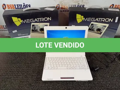 LOTE 274 - 02 MINIS NOTEBOOK MEGATRON. (NO ESTADO) ATENÇÃO! FAZER A VISITAÇÃO ANTES DE ARREMATAR, NÃO SABEMOS SE FUNCIONA. LEILÃO NÃO TEM GARANTIA E NEM DEVOLUÇÃO, SUJEITO A POSSÍVEIS AVARIAS VISÍVEIS/OCULTAS E/OU AUSÊNCIA DE COMPONENTES.