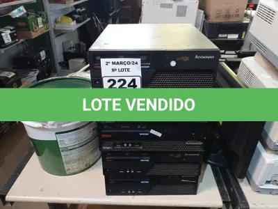 LOTE 224 - 05 CPU’S MARCAS LENOVO PARA RETIRADA DE PEÇAS. (NO ESTADO) ATENÇÃO! FAZER A VISITAÇÃO ANTES DE ARREMATAR, NÃO SABEMOS SE FUNCIONA. LEILÃO NÃO TEM GARANTIA E NEM DEVOLUÇÃO, SUJEITO A POSSÍVEIS AVARIAS VISÍVEIS/OCULTAS E/OU AUSÊNCIA DE COMPONENTES.