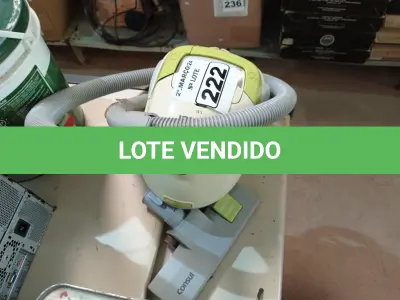 LOTE 222 - 01 ASPIRADOR DE PÓ MARCA CÔNSUL. (NO ESTADO) ATENÇÃO! FAZER A VISITAÇÃO ANTES DE ARREMATAR, NÃO SABEMOS SE FUNCIONA. LEILÃO NÃO TEM GARANTIA E NEM DEVOLUÇÃO, SUJEITO A POSSÍVEIS AVARIAS VISÍVEIS/OCULTAS E/OU AUSÊNCIA DE COMPONENTES.