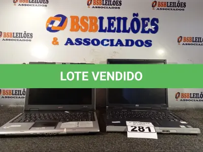 LOTE 281 - 02 NOTEBOOK’S MARCAS E MODELOS DIVERSOS. (NO ESTADO) ATENÇÃO! FAZER A VISITAÇÃO ANTES DE ARREMATAR, NÃO SABEMOS SE FUNCIONA. LEILÃO NÃO TEM GARANTIA E NEM DEVOLUÇÃO, SUJEITO A POSSÍVEIS AVARIAS VISÍVEIS/OCULTAS E/OU AUSÊNCIA DE COMPONENTES.