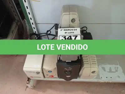 LOTE 347 - 01 NOBREAK, 01 AUTOTRANSFORMADOR E 05 ESTABILIZADORES MARCAS E MODELOS DIVERSOS. (NO ESTADO) ATENÇÃO! FAZER A VISITAÇÃO ANTES DE ARREMATAR, NÃO SABEMOS SE FUNCIONA. LEILÃO NÃO TEM GARANTIA E NEM DEVOLUÇÃO, SUJEITO A POSSÍVEIS AVARIAS VISÍVEIS/OCULTAS E/OU AUSÊNCIA DE COMPONENTES.