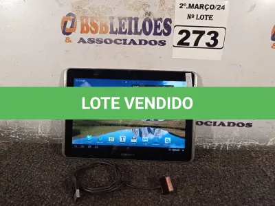 LOTE 273 - 01 TABLET SAMSUNG TAB2 TELA 10.1” COM CABO. (NO ESTADO) ATENÇÃO! FAZER A VISITAÇÃO ANTES DE ARREMATAR, NÃO SABEMOS SE FUNCIONA. LEILÃO NÃO TEM GARANTIA E NEM DEVOLUÇÃO, SUJEITO A POSSÍVEIS AVARIAS VISÍVEIS/OCULTAS E/OU AUSÊNCIA DE COMPONENTES.