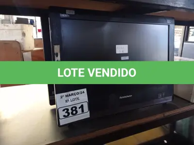 LOTE 381 - 02 COMPUTADORES ALL IN ONE MARCAS LENOVO PARA RETIRADA DE PEÇAS. (NO ESTADO) ATENÇÃO! FAZER A VISITAÇÃO ANTES DE ARREMATAR, NÃO SABEMOS SE FUNCIONA. LEILÃO NÃO TEM GARANTIA E NEM DEVOLUÇÃO, SUJEITO A POSSÍVEIS AVARIAS VISÍVEIS/OCULTAS E/OU AUSÊNCIA DE COMPONENTES.