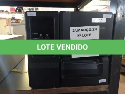 LOTE 379 - 01 IMPRESSORA DE ETIQUETAS MARCA ELGIN. (NO ESTADO) ATENÇÃO! FAZER A VISITAÇÃO ANTES DE ARREMATAR, NÃO SABEMOS SE FUNCIONA. LEILÃO NÃO TEM GARANTIA E NEM DEVOLUÇÃO, SUJEITO A POSSÍVEIS AVARIAS VISÍVEIS/OCULTAS E/OU AUSÊNCIA DE COMPONENTES.