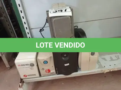 LOTE 347 - 01 NOBREAK, 01 AUTOTRANSFORMADOR E 05 ESTABILIZADORES MARCAS E MODELOS DIVERSOS. (NO ESTADO) ATENÇÃO! FAZER A VISITAÇÃO ANTES DE ARREMATAR, NÃO SABEMOS SE FUNCIONA. LEILÃO NÃO TEM GARANTIA E NEM DEVOLUÇÃO, SUJEITO A POSSÍVEIS AVARIAS VISÍVEIS/OCULTAS E/OU AUSÊNCIA DE COMPONENTES.