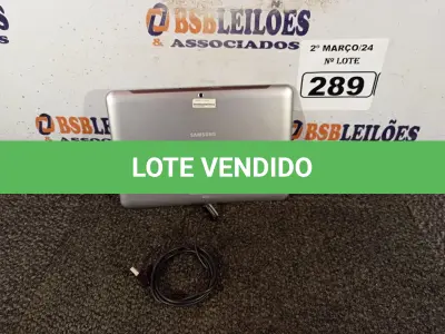 LOTE 289 - 01 TABLET SAMSUNG TAB2 TELA 10.1” COM CABO. (NO ESTADO) ATENÇÃO! FAZER A VISITAÇÃO ANTES DE ARREMATAR, NÃO SABEMOS SE FUNCIONA. LEILÃO NÃO TEM GARANTIA E NEM DEVOLUÇÃO, SUJEITO A POSSÍVEIS AVARIAS VISÍVEIS/OCULTAS E/OU AUSÊNCIA DE COMPONENTES.