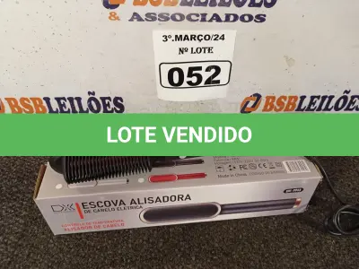 LOTE 052 - 01 ESCOVA ALISADORA ELÉTRICA. (NO ESTADO) ATENÇÃO! FAZER A VISITAÇÃO ANTES DE ARREMATAR, NÃO SABEMOS SE FUNCIONA. LEILÃO NÃO TEM GARANTIA E NEM DEVOLUÇÃO, SUJEITO A POSSÍVEIS AVARIAS VISÍVEIS/OCULTAS E/OU AUSÊNCIA DE COMPONENTES.