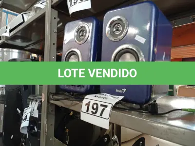 LOTE 197 - 02 CAIXAS DE SOM PARA PC. (NO ESTADO) ATENÇÃO! FAZER A VISITAÇÃO ANTES DE ARREMATAR, NÃO SABEMOS SE FUNCIONA. LEILÃO NÃO TEM GARANTIA E NEM DEVOLUÇÃO, SUJEITO A POSSÍVEIS AVARIAS VISÍVEIS/OCULTAS E/OU AUSÊNCIA DE COMPONENTES.